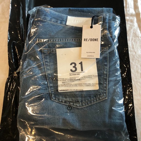 REDONE high rise stove pipe jeans - sz 31 - Picture 6 of 6
